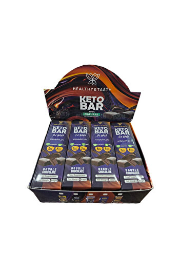 Healthy and tasty Box of 12 Keto Bars, Double Chocolate, 60g