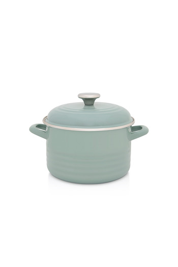 Metalac Pot with lid 4l Standard Wave Green enemel/20cm/4l/light green