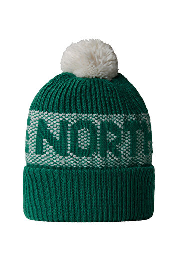 THE NORTH FACE Protective Soft Knitted Beanie Patterned Pompom Detailed Colorful