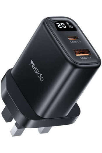 Yesido YC87 Wall Charger - PD 20W Fast Charging with Digital Display