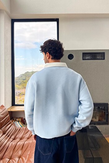 Flaw Wear Half Zip Arjantin Nakışlı Sweatshirt