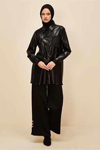 Alvina Artificial Leather Tunic 46059