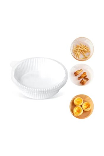 K KATHODE Set of 50 Baking Papers for Air Fryer, White, 16 x 4.5 cm,