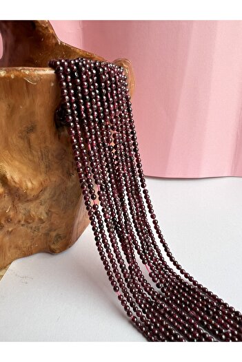 ŞİFA SHOP Natural Stone Garnet - Ruby Stone String 2.5-3 mm