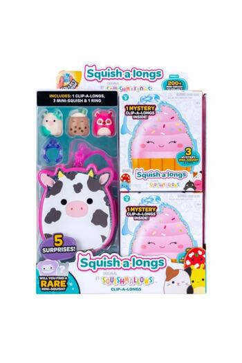 Jazwares Squishmallows Keychain Set, Clip-a-longs, 3 Figures, 2.5 cm, Multicolor