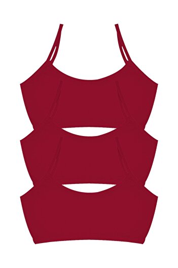 Öts Girl's Bustier 3-Piece Without Pads with String Straps (96% Cotton - 4% Elastane)