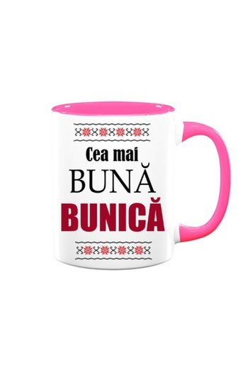OEM Personalized Mug for Grandma with Message: 'The Best Grandma', Traditional Motifs, Betaprint, White
