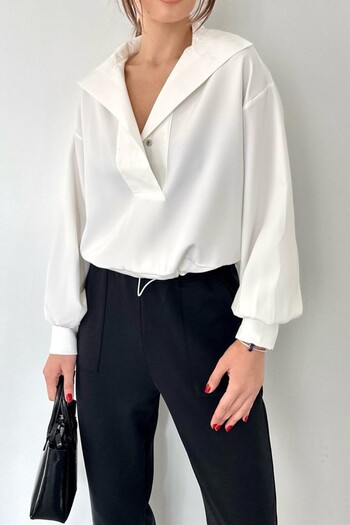 Suziş Poplin Fabric with Six Rubbered Collar Sweat Key36720