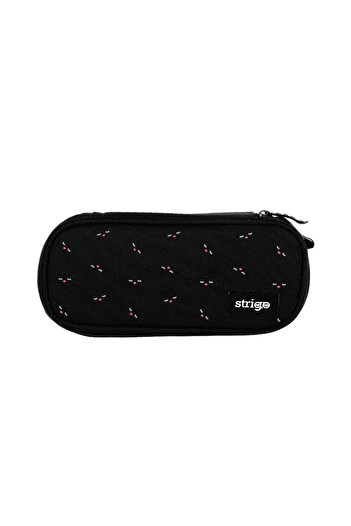 Strigo Pencil case one compartment, with divider and inner pocket, unequipped, Smiley make SSC254