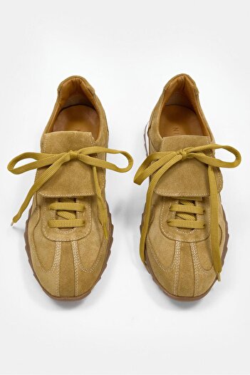 NILUFARR Welissa Camel Süet Hakiki Deri Kadın Sneaker