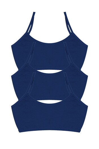Öts Girl's Bustier 3-Piece Without Pads with String Straps (96% Cotton - 4% Elastane)