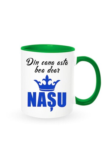 OEM Personalized Mug for Uncle with Message: 'Din cana asta bea doar nasu', Crown Model 1, Betaprint, Wh