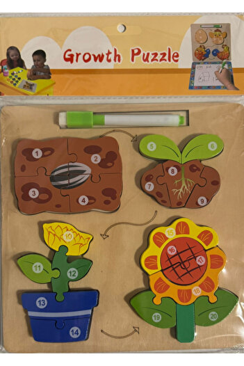 Dartonia Educational Set 2-in-1 - 'Plant Cycle' Puzzle + Writing Board with Alphabet and Numbers