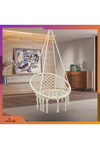 stuffix Stork's Nest Hanging Swing Armchair, Omna, Ergonomic Design, Black, Beige, Gray