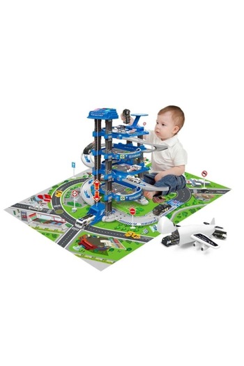 Jumbo Play Set with Track, Carpet, Plane and Cars that Change Color - 88 pieces