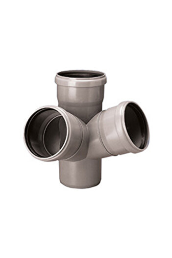 Other PVCHT single-plane sanitary four-way pipe 110x110x11067 for internal sewage, ash color
