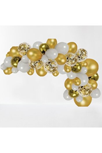 OEM Set 70 balloons, Lavandiere for arch arrangement, Gold, White