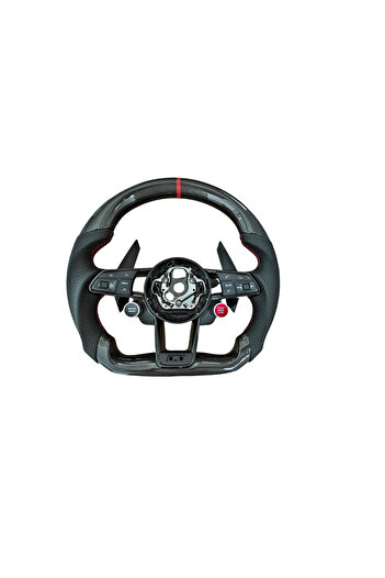 Lumi LUXURY Leather and carbon sports steering wheel compatible with Audi models manufactured after 2011 - not OEM