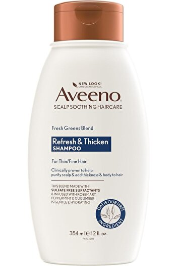 AVEENO Fresh Greens Blend Sulfate-Free Shampoo with Rosemary, Mint, Cucumber, for Thickness and Nour