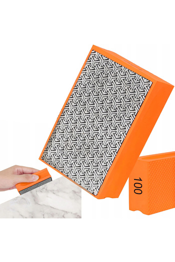 zola Abrasive sponge, grit 100, for sanding hard materials, orange