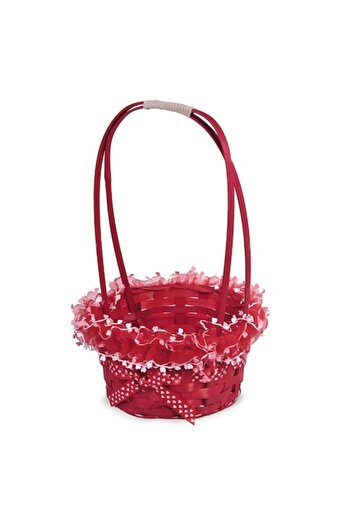 NO BRAND Easter Basket, Wicker, 17.5x31.8cm, Red
