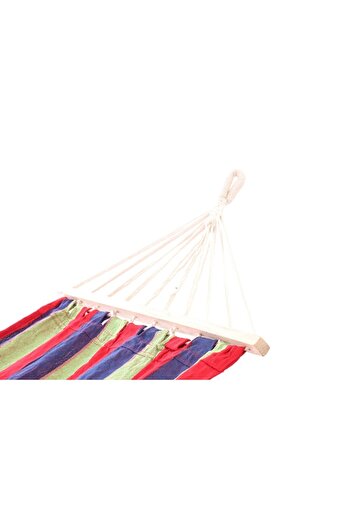 OEM Hammock with wooden bars, multicolor, 80 x 200 cm, max 110 kg