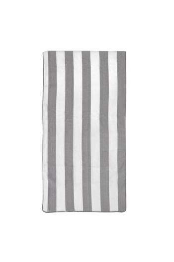 ANTBRO Microfiber Beach Towel Antbro®, White with Gray Stripes, 75x150cm