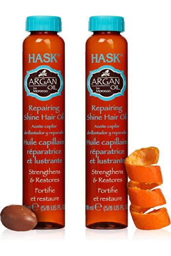 HASK Argan Oil Repair Bottles for Shine and Frizz Control for All Hair Types, Safe for Colored Hair,