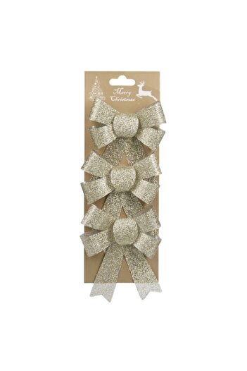 offlimits Set of 3 shiny decorative bows, DecorCasa, 12 x 13 cm