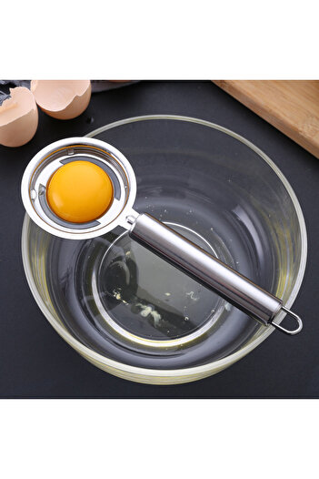 pratikus Stainless Steel Egg White Separator – Easy and Hygienic Egg Separator Long