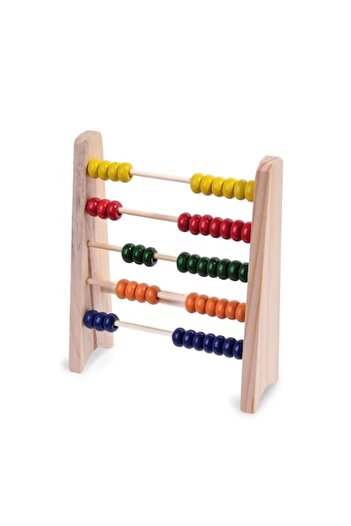 OEM Wooden Abacus with 5 Rows and 10 Colored Beads, 14x16 cm, for Kids 3+ Years