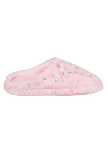ANTBRO ® House Slippers for Girls, Pink with Glittery Stars and Bow, Size 37-38
