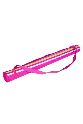 ANTBRO Beach Mat Roll, Pink with Multicolored Stripes, 180x72 cm