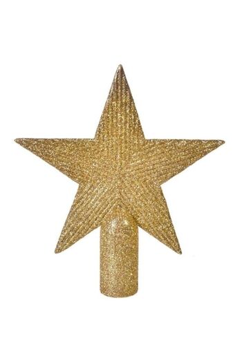 ANTBRO ® golden glitter star tree topper, 15cm