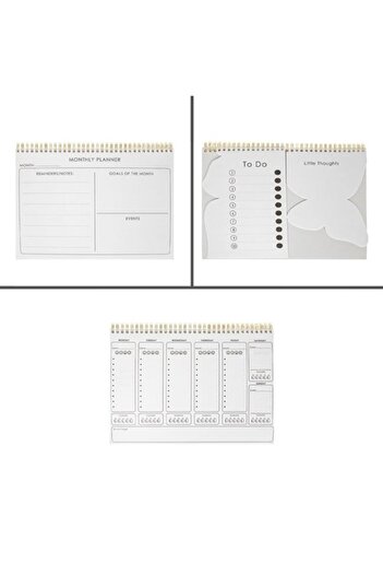 ANTBRO Spiral Notebook with Notes, Monthly Planner, To-Do Lists, and 40 Sheets, 32x29cm