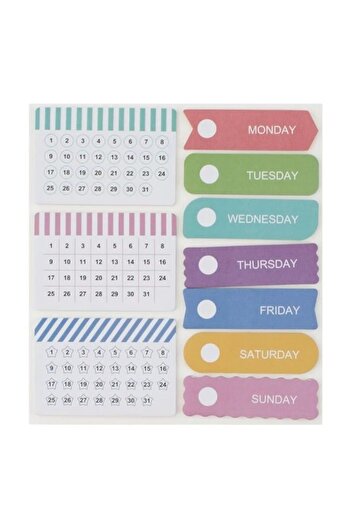 ANTBRO Set notite adezive Antbro® cu calendar si zile, 250 file, multicolor