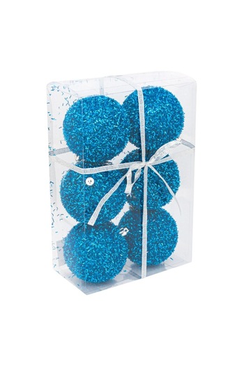 offlimits Set 6 Christmas Globes, OffLimits, Confetti Model, 8 cm, Turquoise