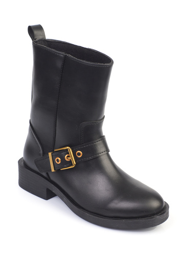 Capone Outfitters Ruthy Metal Accessory Elastic Biker Boots