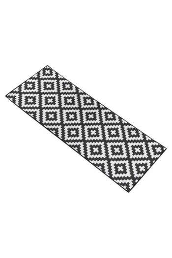 ANTBRO Plastic Beach Mat Roll, Aztec Pattern, 180x72 cm, Black/White