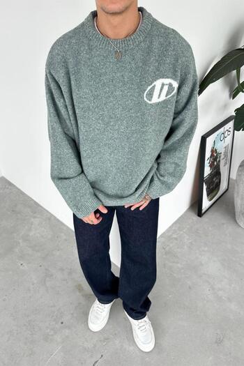 HAFKAGİYİM Green Soft Premium Oversize Sweater