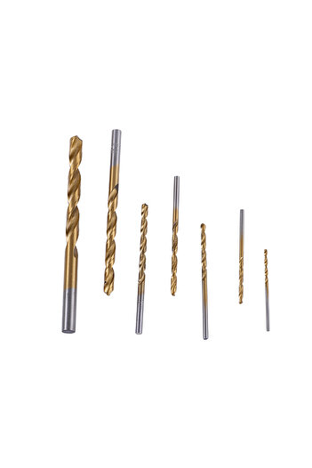 Lawazim Metal Twist Drill Bit Set 7 Piece - Spiral Flute Multi-Size Bits for Metal Plastic Aluminum