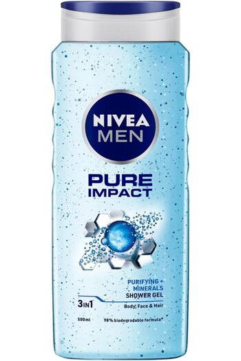 NIVEA Pure Impact Shower Gel, 500ml