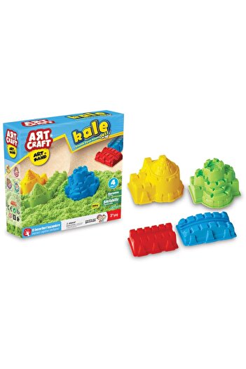 indiggo Set Kinetic Sand, Art Craft Castle, Includes 4 Molding Shapes, Easy Modeling and Cleaning, Premium Q