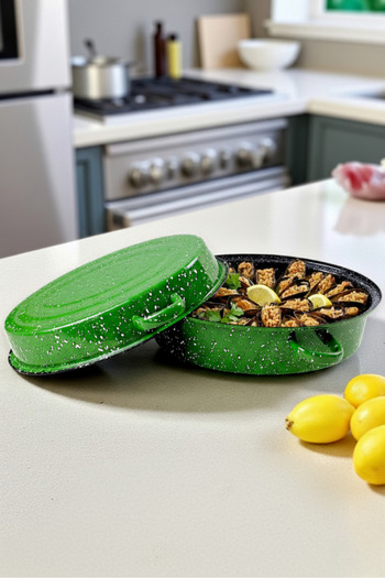 İnci Emaye 36.5 cm Enamel Clam Pot, Serving, Dining, Camping, Picnic, Dowry, 9500 ml