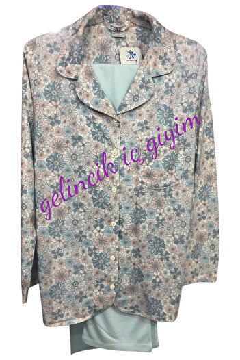 NENA COLLECTION Nena Long Sleeve Front Open 100% Cotton Pajama Set-14934