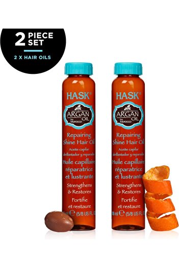 HASK Argan Oil Repair Bottles for Shine and Frizz Control for All Hair Types, Safe for Colored Hair,