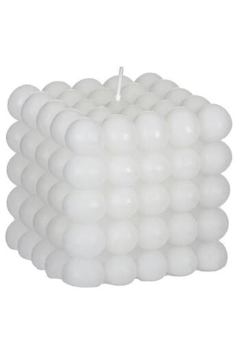 M Deco Bubble Candle, White, 7.5x7.5x7.5 cm,
