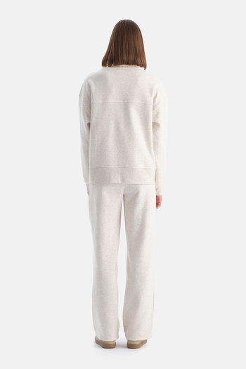 Eros Ecru Melange Travel Three Thread Ribbed Pants