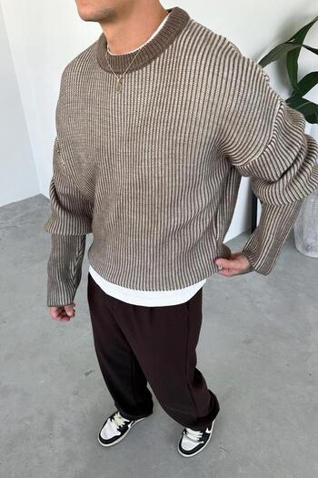 HAFKAGİYİM Mink Soft Washable Relaxed Knit Sweater