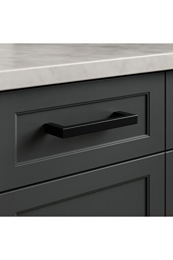 Özen Metal Özen 1902 Matte Black 160mm Stainless Steel Furniture Handle.